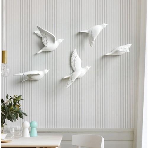 Living Room Animal Figurine Resin Birds Creative For Wall 3d StickerWall Murals tv Wall Background Decorative Home Decor Birds