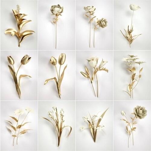 GATYZTORY Paint By Number Golden Flower Hand Painted Painting Art Drawing On Canvas Gift DIY Pictures By Numbers Kits Home Decor