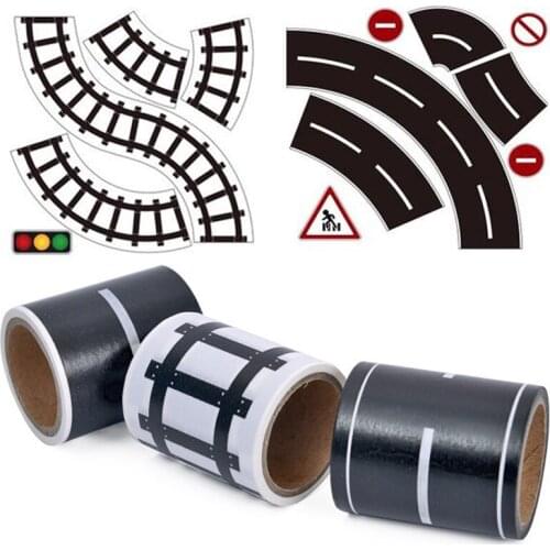 Puzzle Diy Handmade Tape Design Track Stickers Traffic Road And Paper Tape Creative Road RailwayRecycle Self-adhesive Paper