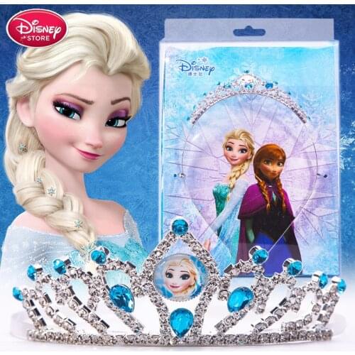 Disney Frozen 2 elza Crown Makeup Toys Princess Anna Sofia Snow Whtie Tiara Heart Jewel Disney Elza Girl Toys Kids Makeup Set