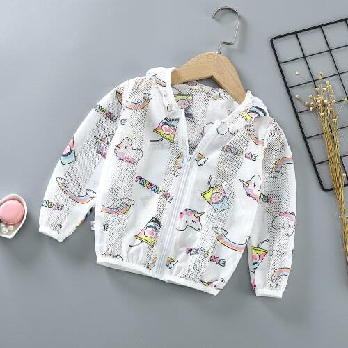 Summer Jacket Hoodies Baby Girl Sun Protection Clothing Sweatshirt with Zipper Cardigan Baby Coat Outerwear Boys Childrens Kids