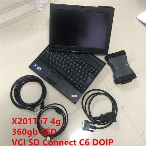 Best Real MB Star C6 Diagnosis VCI Multiplexer With CAN/DOIP Protocol with 2020.12 Software HDD C6 with X201T i7 laptop
