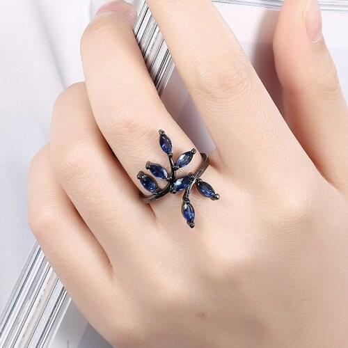 Garilina fashion jewelry Deep blue Cubic Zirconia rings for Women Wedding Ring R2004