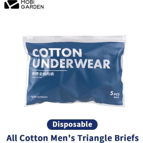 MOBI GARDEN Camping Mens Triangle Briefs Disposable 100% Cotton Thickening Briefs Double Inner Crotch Breathable Outdoor Daily