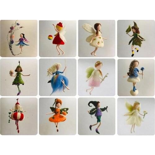 Fairy Wool Felt Kit Elf Needle Felting Kit for Beginners 15cm Height Needlework Felt Craft Kits Doll Kit Video Instruction
