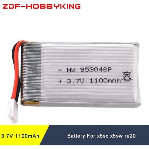 3.7V 1100mAh upgrade for x5sc x5sw rc Helicopter ru20 lipo battery