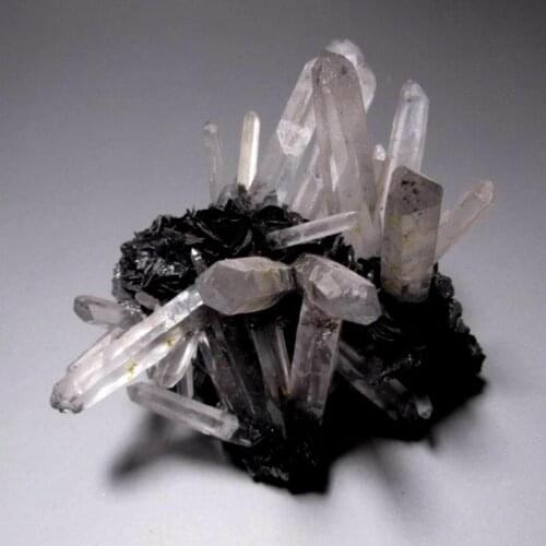 186g Quartz Cluster on Hematite Rose - crystals and stones healing Mineral specimen Home Decor feng shui decoration