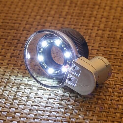 Wholesale 7103A Magnifying glass,Magnifier glasses,magnifier, Illuminated 6 LED Stand Magnifier mini Microscope Jeweler Loupe