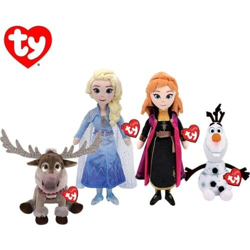 Original Disney Frozen Elsa Anna dolls Sven Olaf Plush Toys for Girls Brand Genuine Christmas birthday Gift for Children kids