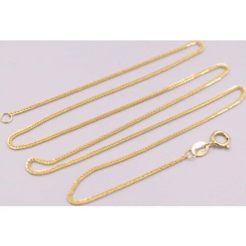 Pure 18k Yellow Rose White Gold Necklace Wheat Chain Necklace 18inch For Woman Gift