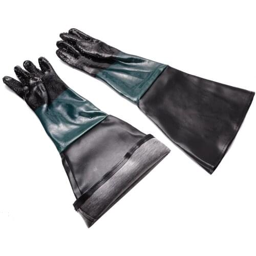 1 Pair Heavy Duty Sandblasting Gloves 60cm Work Gloves For Sandblaster Sand Blast Cabinet