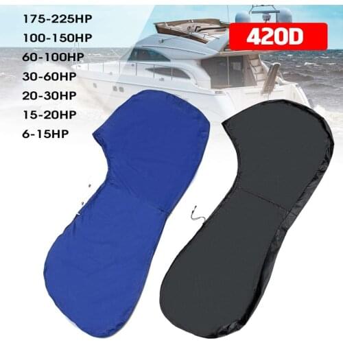 420D 6-225HP Boat Full Engine Cover Outboard Engine Motor Protection Blue Black For 6-225HP Motor Waterproof