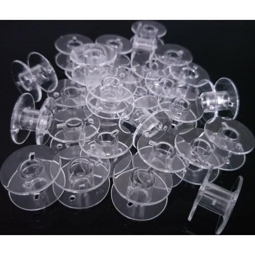 30Pc Transparent Empty Bobbins Sewing Machine Spools Clear Plastic Sewing Bobbins AA7247-4