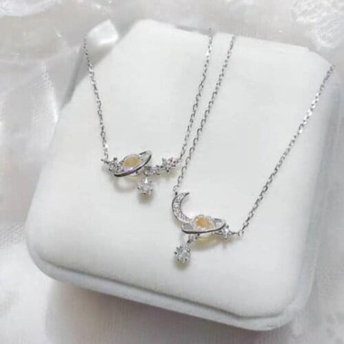 Star Moon Best Friend Necklace Female Clavicle Chain Korean Student Girl Forest Woman Necklaces Wedding Party Birthday Jewelry