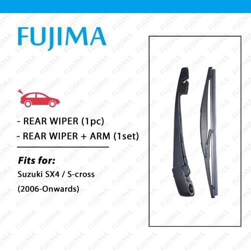 FUJIMA Rear Wiper Blade and Arm for Suzuki SX4 / S-cross (2006-Onwards) Back Window Windscreen S cross Rear Wiper Arm