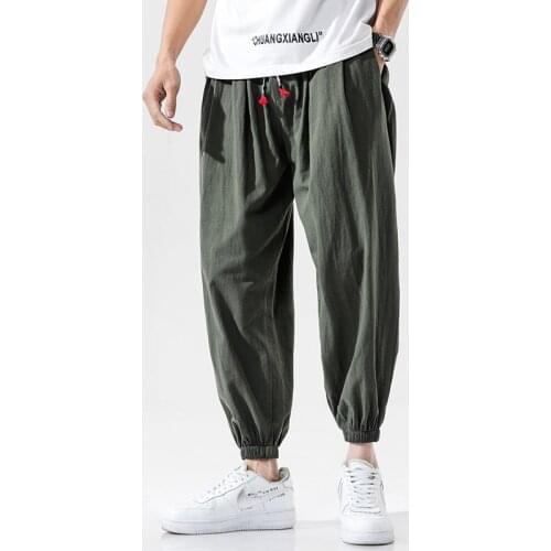 Cotton Linen Harem Pants Men Joggers Man Summer Casual Trousers Male Japanese Sweatpants 2020 New Harajuku Large Size 5XL