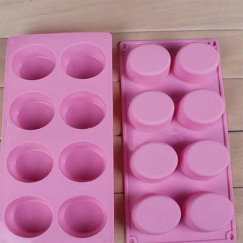 Silicone Chocolate Mould 8 Cavity Oval Shape Soap Mold Tray Homemade Craft Making DIY Ice Cube Moulds Tool Accessories