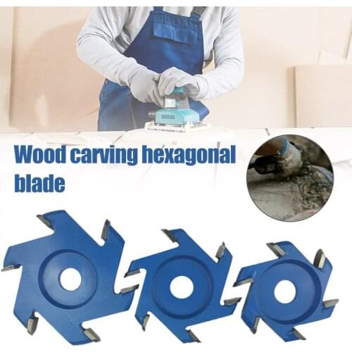Power Disc Wood Carving Hexagonal Blades Tool Attachment for 16mm Aperture Angle Grinder In Stock
