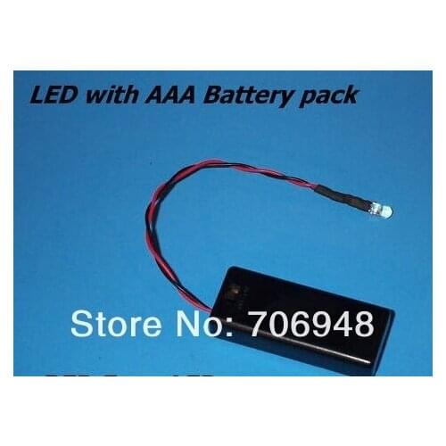 MIX 6Colors Through Hole Candle Flickering 5MM LED Diode With 2AAA Battery Packs 26AWG Red/Black Wire 15cm