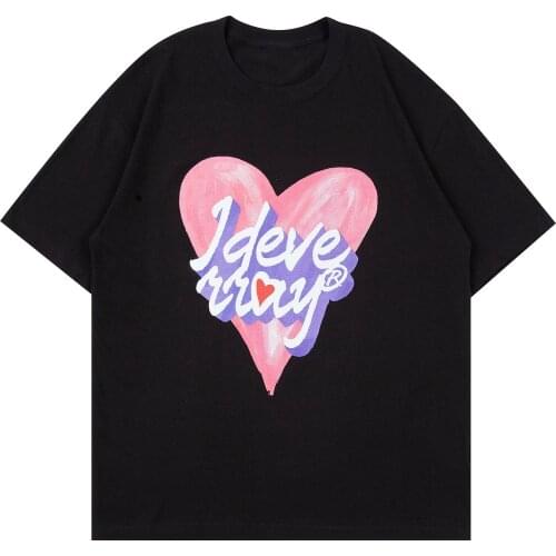 Y2k women T-shirt punk big size Harajuku large capacity loose love kawaii Tops summer short sleeve streetwear tees women clothes