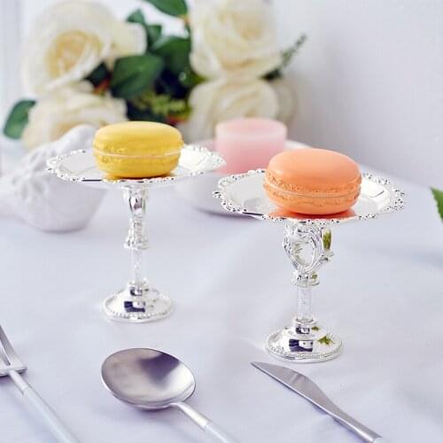 2pcs /lot European high-end macaron silver plate wedding dessert table birthday party decoration