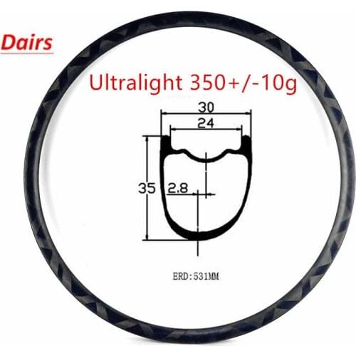 27.5er carbon mtb rims Ultralight 30x35mm asymmetric bicycle mtb disc rim tubeless bow-knot 650B mtb bike rims 350g
