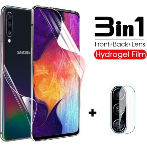 3-in-1 Front & Back Hydrogel Film screen protector For Samsung Galaxy A11 A21 A31 A41 M11 M21 M31 M51 Camera Lens Film