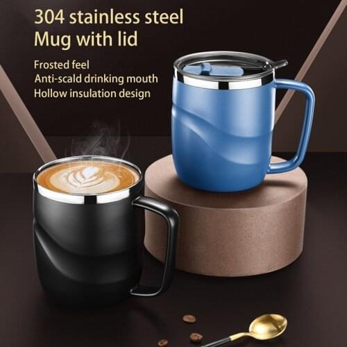 304 Stainless Steel Portable Cup Coffee Mug With Lid Travel Tumbler Coffee Jug Milk Tea Cups Office Water Mugs 400ml