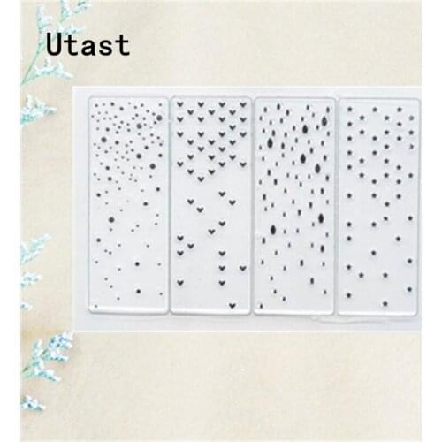 4 Rectangle Background Clear Silicone Stamps /Transparent Rubber Stamp for DIY Scrapbooking /Photo Album Decorative Craft Making