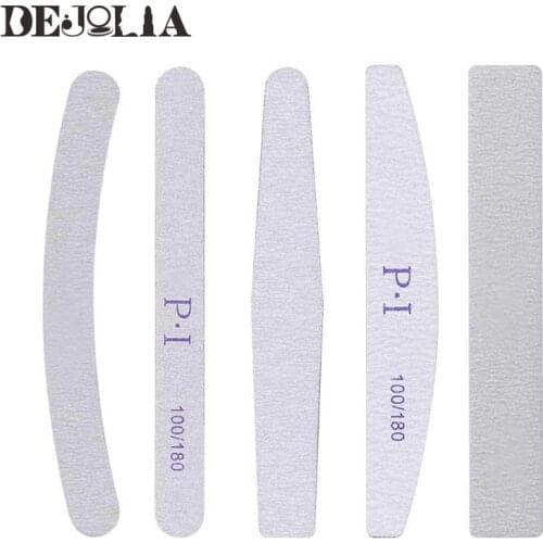 5/10/15Pcs Professional Nail File 100/180 Grit Nail Files Sandpaper Moon Style Nail File Manicure Pedicure Nail Art Tools