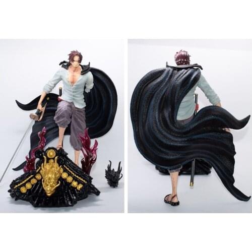 Anime O.n.e.P.i.e.c.e Four Kings Resonance GK Roof Red Haired Shanks Statue Box Figure Approximately 31cm