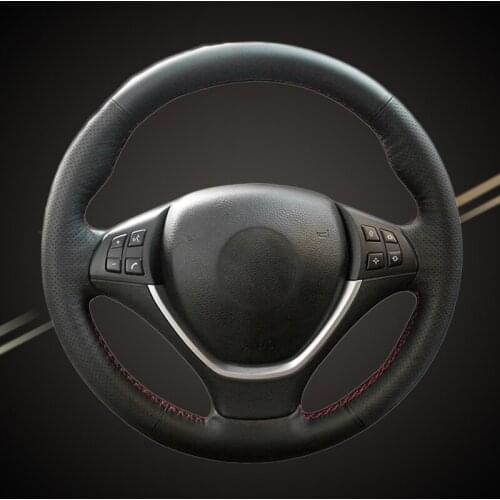 Auto Braid On The Steering Wheel Cover for BMW X5 E70 2006-2013 X6 E71 2008-2014 E72 (ActiveHybrid X6) 2009-2010 Car Braiding