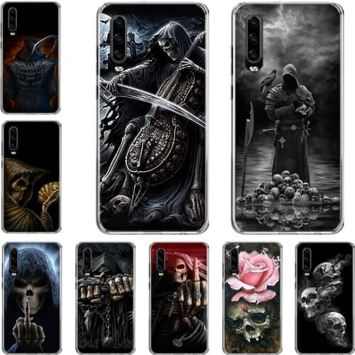 Grim Reaper Skull Skeleton Phone Case For Huawei P10 P20 P30 P40 Mate 30 20 10 Lite Pro P Smart Z Plus 2019 2018 Cover Coque