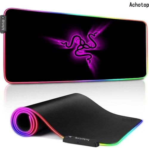 RGB Razer Gaming Mouse Pad Computer Mousepad Large Mouse Pad Gamer XXL Mouse Carpet Big Mause Pad PC Desk Play Mat with Backlit