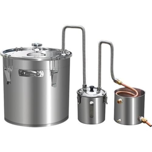 YUEWO New 33L/50L Adjustable Fragrance Water Distiller Ethanol Copper Moonshine Still Home Brewing Kit for Home Countertop