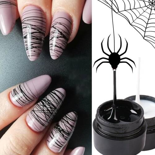 6ml Spider Line Gel Nail Polish Black White Drawing Wire Gel Spider Web Nail Art Varnish UV Gel Creative Drawing Manicure LE1615