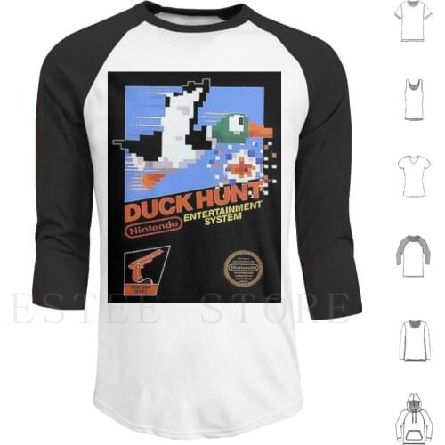 Duck Hunt Nes Art Hoodies Long Sleeve Duck Hunt Entertainment System Nes Light Gun Old School Retro Dog