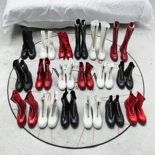 Boots increase guidi short boots, spring and autumn single boots, handsome Martin boots, rough heel British in summer