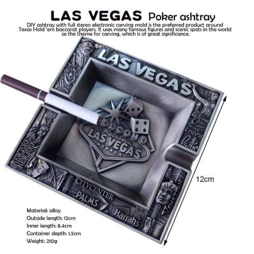Las Vegas Poker Ashtray Alloy solid carving Strong and durable