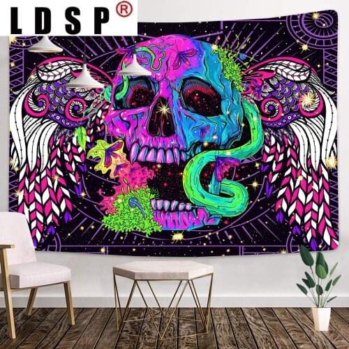 LDSP Psychedelic Tapestry Day of The Dead Backdrop for Mexican Fiesta Sugar Skull Wall Hanging Tapestries for Living Room Decor