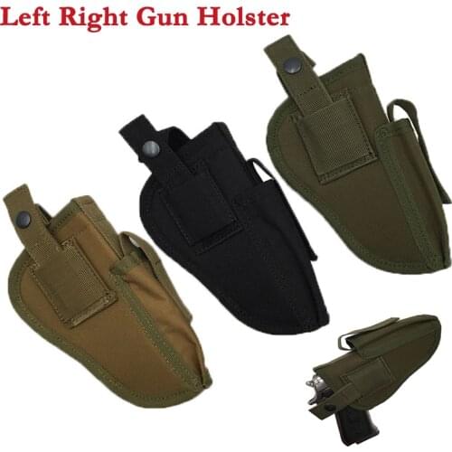 Left Hand / Right Hand Tactical Pistol Gun Holster Military Hunting Gun Carry Case Belt Holster Nylon Pouch For Most Of Pistols
