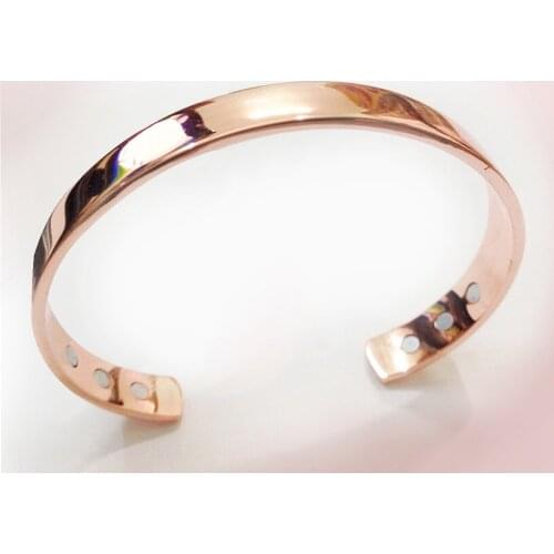 Pure Copper Magnet Energy Health Open Bangle Simple Magnetic Health Bracelet Bio Healthy Healing Copper Bracelet