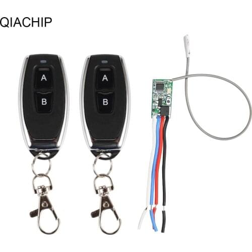 QIACHIP DC 3V 3.7V 5V 6V 7V 9V 12V Micro RF Relay Wireless Remote Control Switch LED Lamp Controller Receiver Transmitter System