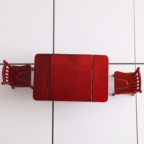 1/12 Scale Wooden Doll House Desk Chair Set Mini Study Home Accessories