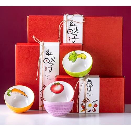 Ceramic Bowls Set Gift Box Porcelain Tableware Chip Resistant Dishwasher Microwave Safe for Cereal Soup Rice Pasta Salad Oatmeal