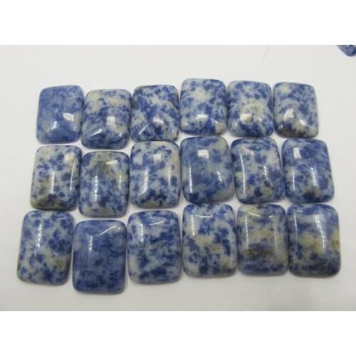 Natural Sodalite Gem Bead Cabochon 15x20mm Rectangle Gem Stone Cabochon,Jewelry Ring Face Pendnat,10pcs/lot