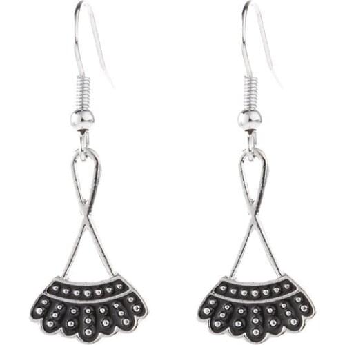 New Fashion Justice Ginsburg Oil Cross X Alloy Crown Peandant Drop Earrings For Women