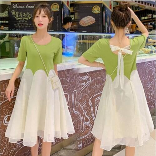 Pregnant womens new summer dress 2020 Summer Fashion Chiffon Top foreign style pregnant clothes summer dress large size clothes