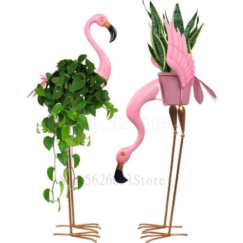 New Nordic Flamingos, Wrought Iron, A Hollow Interior Living Room Balcony High Shelf Money Plant Flower Pot