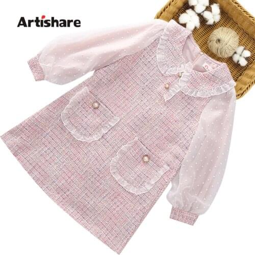Girl Dress Plaid Pattern Girls Party Dress Kids Spring Autumn Kid Dress Casual Style Costume For Girls 6 8 10 12 14